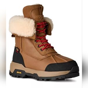 UGG Adirondack XXV Round Toe Boots Winter Snow Boot Chestnut Red Lace Size 7